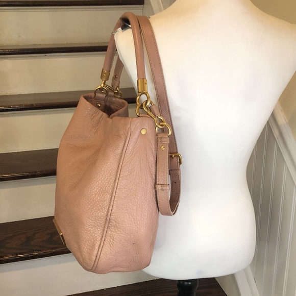MARC JACOBS Mauve Dusty Rose Tumbled Leather Adjustable Strap Shoulder Bag - Picture 4 of 17